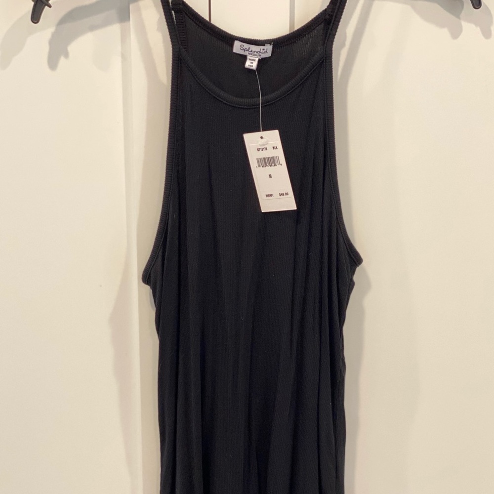 Splendid ribbed black tank top